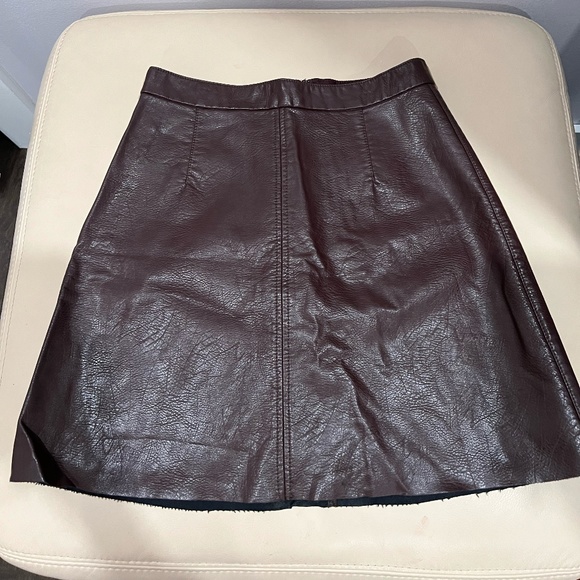 Dynamite Maroon Faux Leather Circle Skirt - Picture 1 of 3